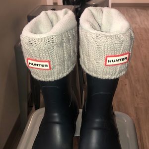 taupe cableknit short hunter boot socks